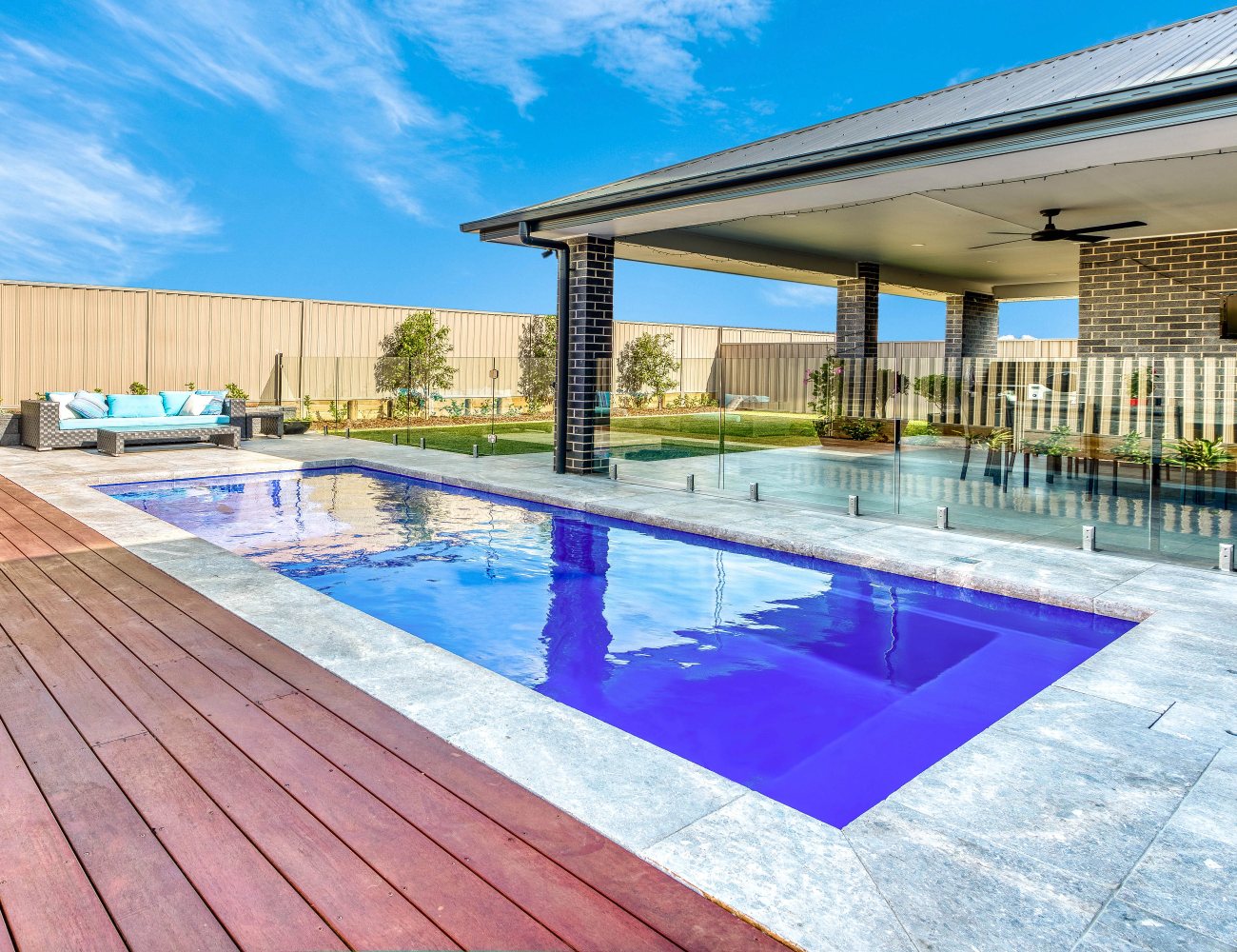 A 6.5 metre Avanti fibreglass pool in the Maldives colour