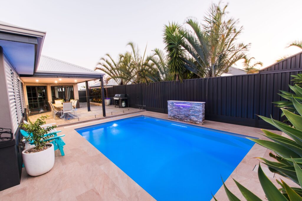 Silver Mist gelcoat pool water, ACT Pools